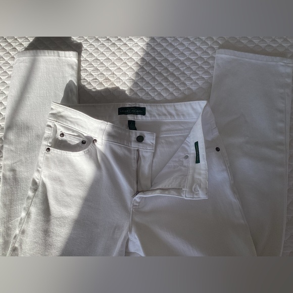 LRL Ralph Lauren Mid-Rise Heritage Straight Leg White Jeans 4 - Picture 9 of 16